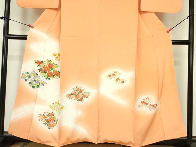平和屋着物■訪問着 流水草花文 暈し染め 金彩 正絹 逸品 DABF3051op