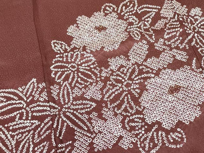 平和屋着物■色留訪問着　絞り　草花文　正絹　逸品　DABF3053op