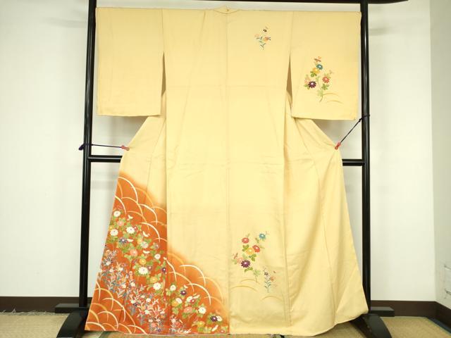 平和屋着物■訪問着　草花文　暈し染め　正絹　逸品　DABF3064op
