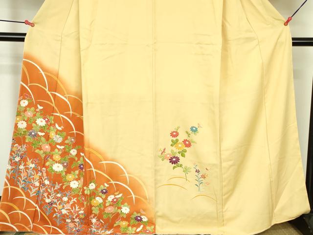 平和屋着物■訪問着　草花文　暈し染め　正絹　逸品　DABF3064op