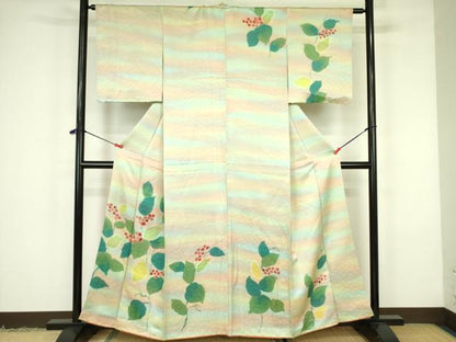 平和屋着物■訪問着　南天文　正絹　逸品　DABF3066op