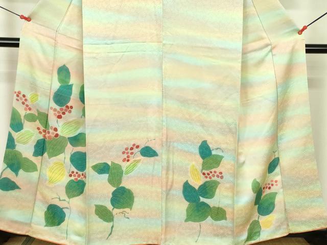 平和屋着物■訪問着　南天文　正絹　逸品　DABF3066op