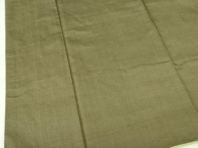 平和屋着物■上質な紬　草色　正絹　逸品　DABF3068op