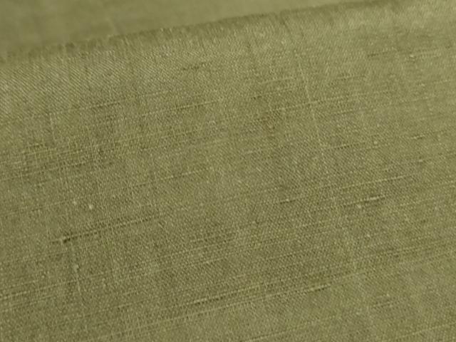 平和屋着物■上質な紬　草色　正絹　逸品　DABF3068op