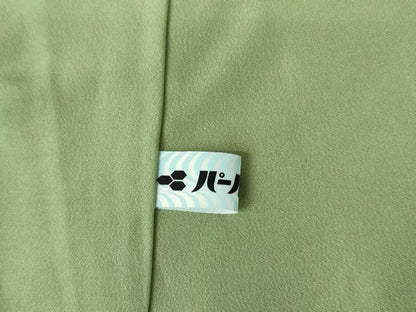 平和屋着物■上質な紬　草色　正絹　逸品　DABF3068op