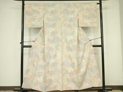 平和屋着物■上質な紬　草花文　やまと誂製　正絹　逸品　DABF3071op