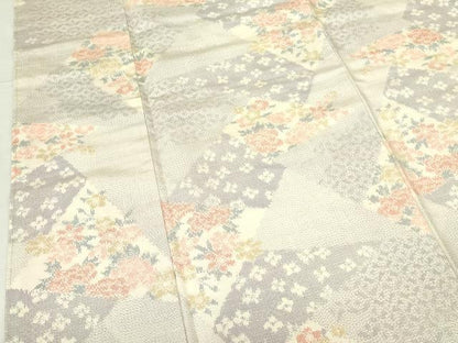 平和屋着物■上質な紬　草花文　やまと誂製　正絹　逸品　DABF3071op