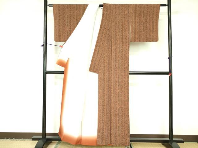 平和屋着物■上質な小紋 花鳥間道 鬼しぼ縮緬 正絹 逸品 DABF3072op