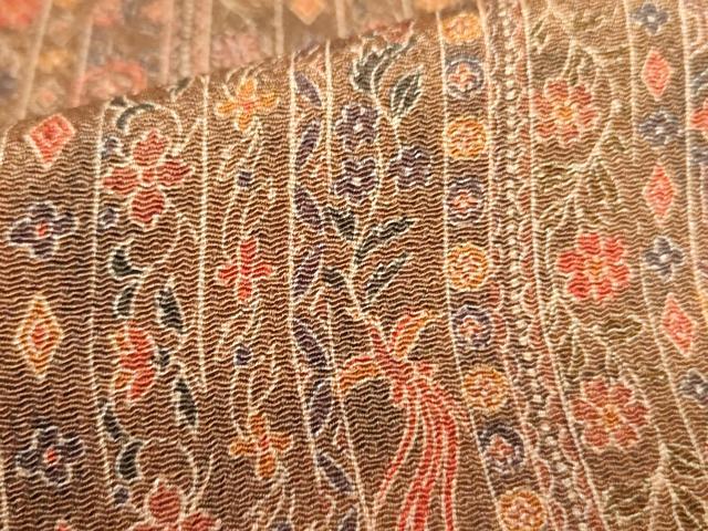 平和屋着物■上質な小紋 花鳥間道 鬼しぼ縮緬 正絹 逸品 DABF3072op