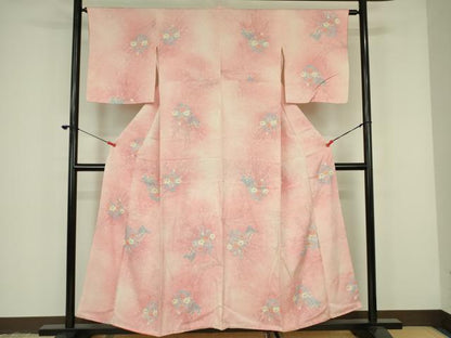 平和屋着物■上質な小紋　草花文　暈し染め　金彩　正絹　逸品　DABF3077op
