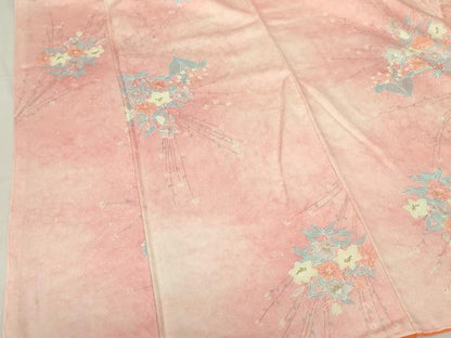平和屋着物■上質な小紋　草花文　暈し染め　金彩　正絹　逸品　DABF3077op
