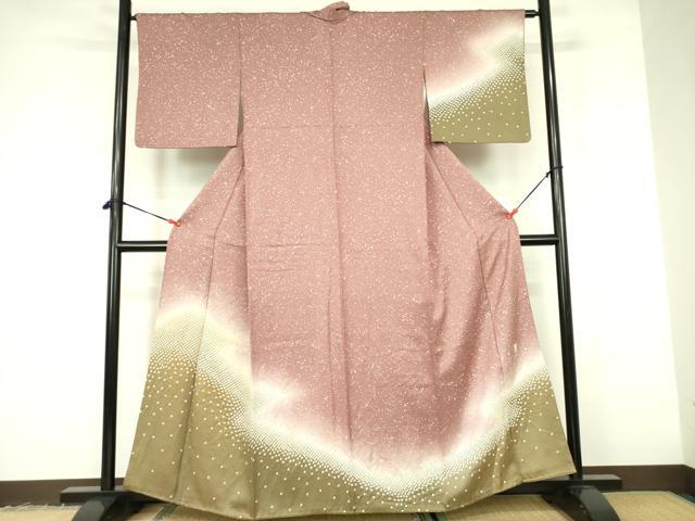 平和屋着物■訪問着　作家物　絞り　霞文　暈し染め　金彩　正絹　逸品　DABF3078op