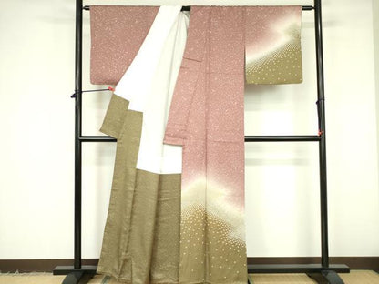 平和屋着物■訪問着　作家物　絞り　霞文　暈し染め　金彩　正絹　逸品　DABF3078op