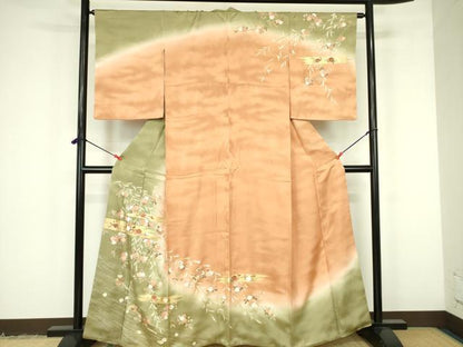 平和屋着物■訪問着　刺繍　枝桜　暈し染め　金彩　鈴乃屋扱い　正絹　逸品　DABF3081op