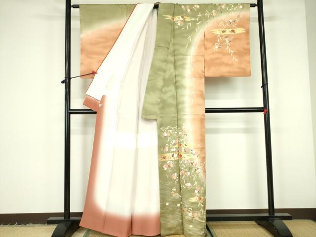平和屋着物■訪問着　刺繍　枝桜　暈し染め　金彩　鈴乃屋扱い　正絹　逸品　DABF3081op