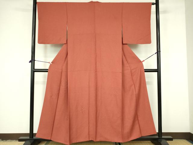 平和屋着物■中国三大刺繍　スワトウ刺繍　汕頭刺繍　総刺繍　無地絵羽訪問着　草花文　洗朱色　正絹　逸品　DABF3082op
