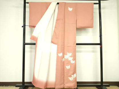 平和屋着物■訪問着　総刺繍　松葉文　正絹　逸品　DABF3085op