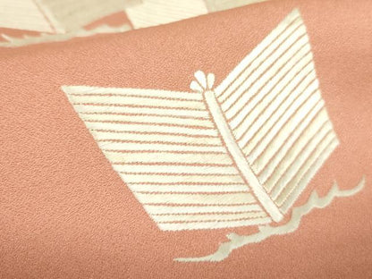 平和屋着物■訪問着　総刺繍　松葉文　正絹　逸品　DABF3085op