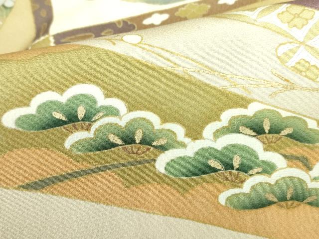 平和屋着物■豪華色留袖　駒刺繍　草花松文　暈し染め　金彩　正絹　逸品　DABF3089op
