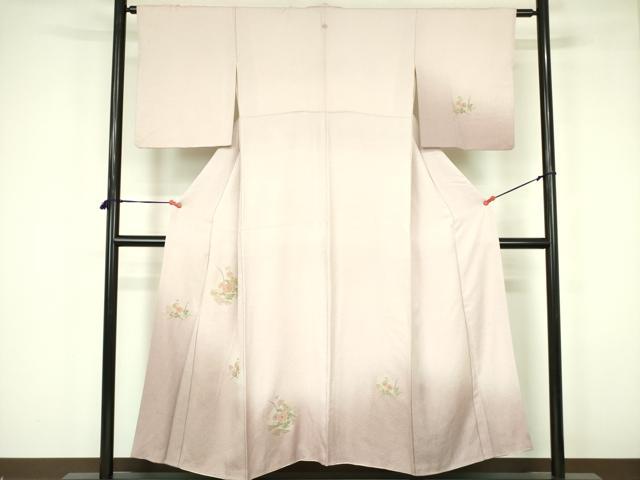 平和屋着物■訪問着　刺繍　草花文　暈し染め　正絹　逸品　DABF3092op