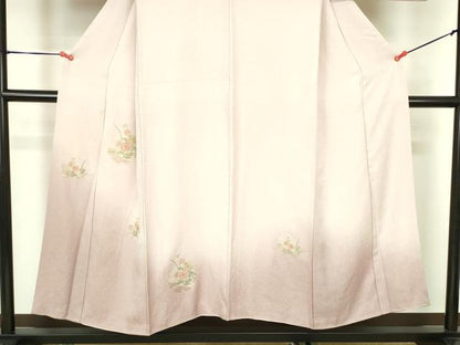 平和屋着物■訪問着　刺繍　草花文　暈し染め　正絹　逸品　DABF3092op