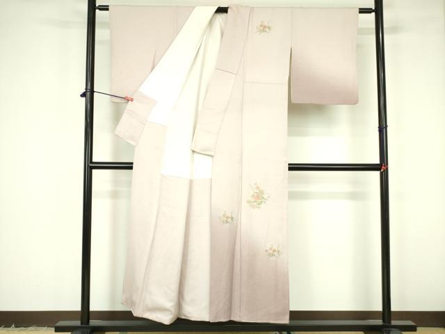 平和屋着物■訪問着　刺繍　草花文　暈し染め　正絹　逸品　DABF3092op