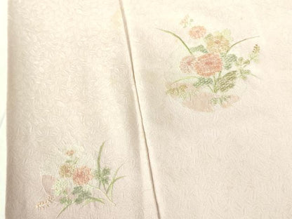 平和屋着物■訪問着　刺繍　草花文　暈し染め　正絹　逸品　DABF3092op