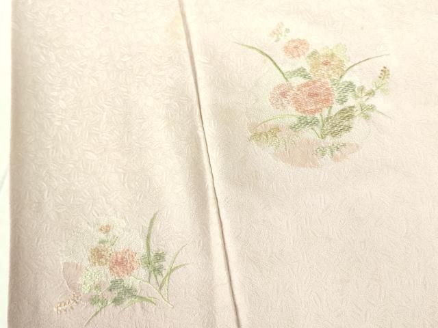 平和屋着物■訪問着　刺繍　草花文　暈し染め　正絹　逸品　DABF3092op