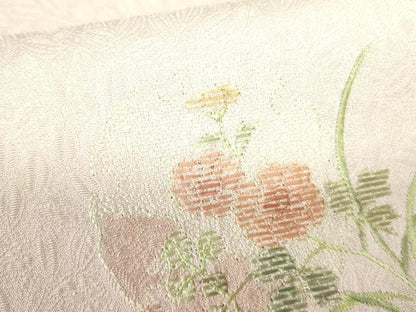 平和屋着物■訪問着　刺繍　草花文　暈し染め　正絹　逸品　DABF3092op