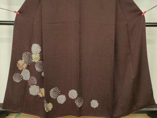 平和屋着物■訪問着　刺繍　絞り　雪輪花文　金彩　正絹　逸品　DABF3095op