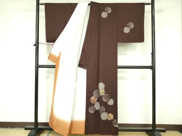 平和屋着物■訪問着　刺繍　絞り　雪輪花文　金彩　正絹　逸品　DABF3095op