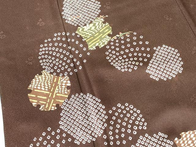 平和屋着物■訪問着　刺繍　絞り　雪輪花文　金彩　正絹　逸品　DABF3095op