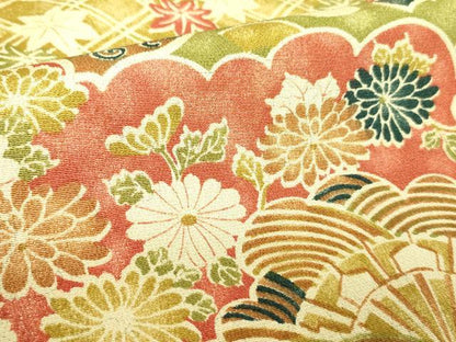 平和屋着物■上質な小紋　雲取り地紙花文　正絹　逸品　DABF3097op