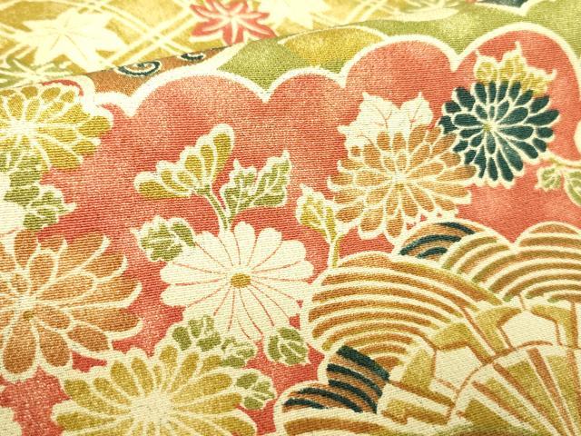 平和屋着物■上質な小紋　雲取り地紙花文　正絹　逸品　DABF3097op