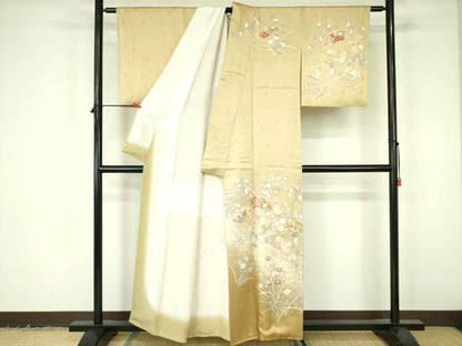 平和屋着物■訪問着　扇面花文　暈し染め　金銀彩　正絹　逸品　DABF3100op