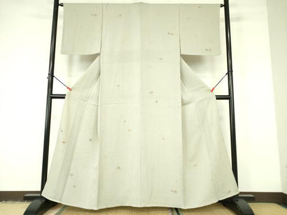 平和屋着物▽上質な小紋　単衣　作家物　吹き寄せ花文　正絹　逸品　未使用　DABF3101op