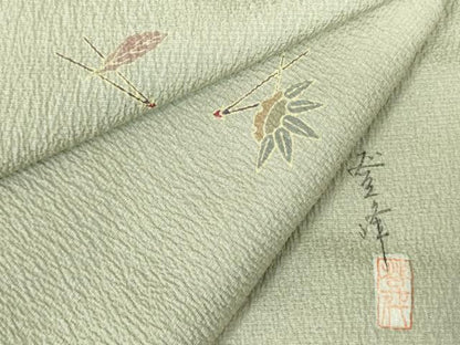 平和屋着物▽上質な小紋　単衣　作家物　吹き寄せ花文　正絹　逸品　未使用　DABF3101op