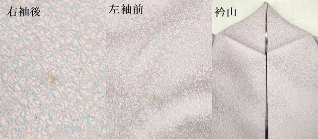 平和屋着物▽小紋　単衣　舞花　洗える着物　DABF3106op