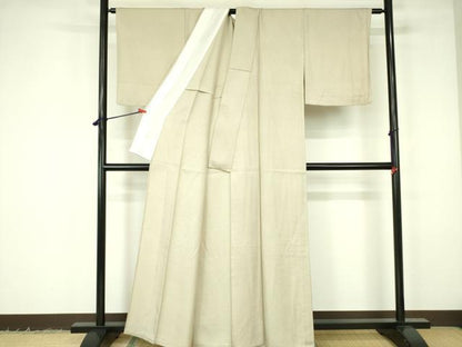 平和屋着物▽上質な小紋　単衣　霞文　正絹　逸品　DABF3122op