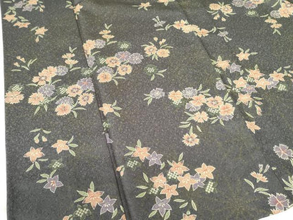 平和屋着物▽小紋　単衣　舞花　洗える着物　DABF3123op