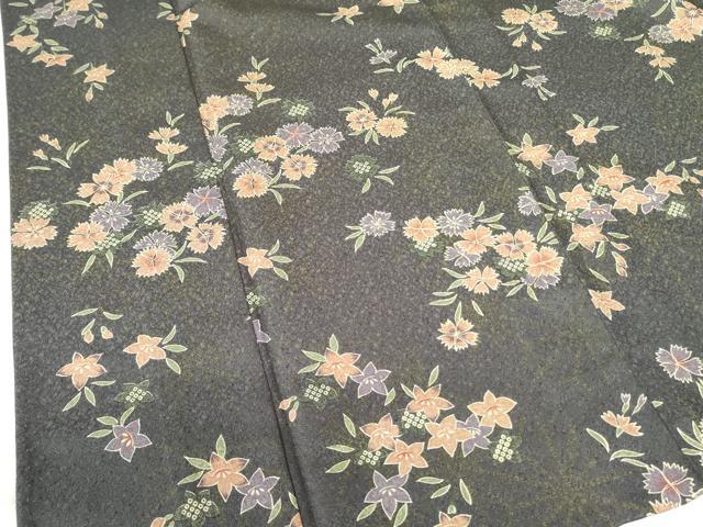 平和屋着物▽小紋　単衣　舞花　洗える着物　DABF3123op