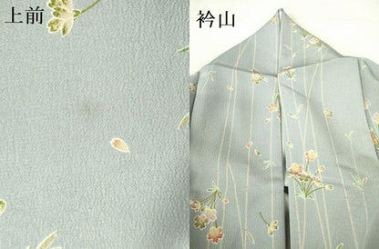 平和屋着物▽小紋　単衣　草花　洗える着物　DABF3124op