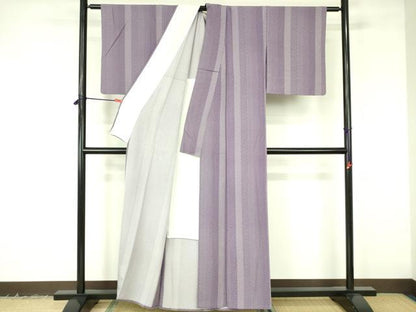 平和屋着物▽江戸小紋　単衣　立涌花間道　正絹　逸品　DABF3126op
