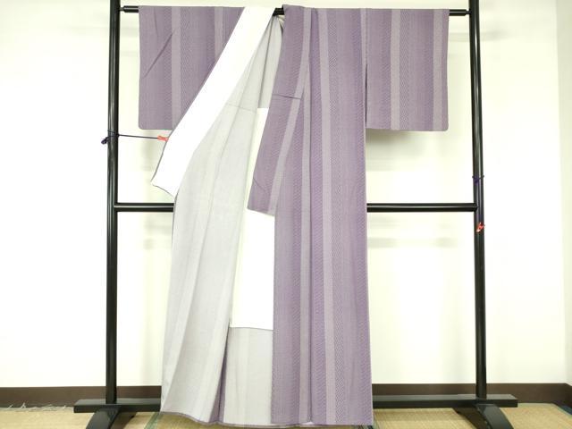 平和屋着物▽江戸小紋　単衣　立涌花間道　正絹　逸品　DABF3126op