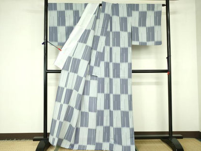 平和屋着物▽小紋　単衣　変わり縞　洗える着物　DABF3134op
