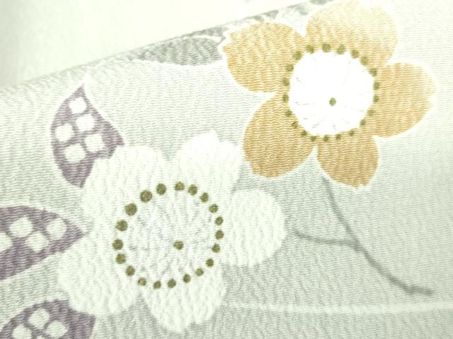 平和屋着物▽小紋　単衣　流水花文　洗える着物　DABF3136op