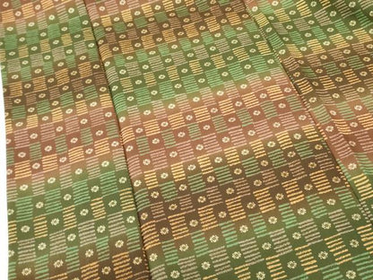 平和屋着物▽小紋　単衣　横段花文　洗える着物　DABF3147op
