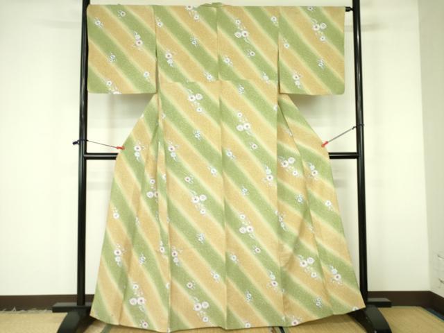 平和屋着物▽小紋　単衣　辻が花　暈し染め　洗える着物　DABF3148op