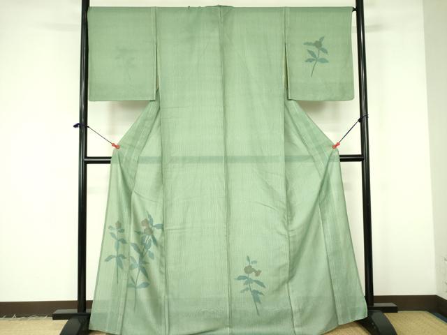 平和屋着物▽訪問着　無双　紗×絽　紗袷　草花　正絹　逸品　DABF3159op