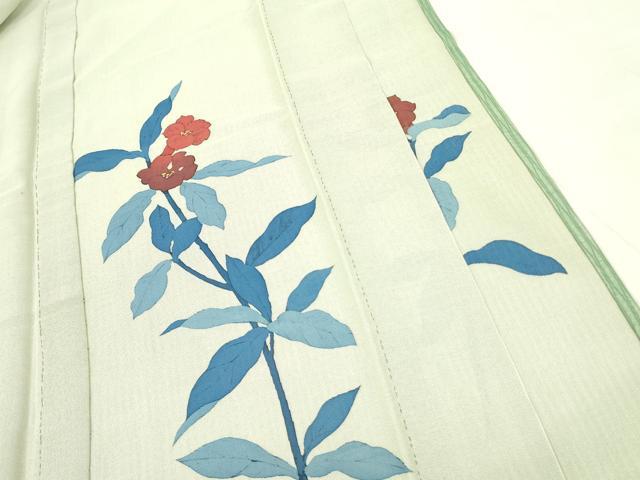 平和屋着物▽訪問着　無双　紗×絽　紗袷　草花　正絹　逸品　DABF3159op